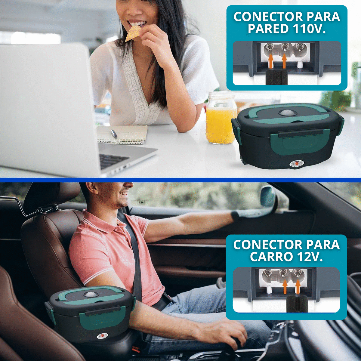 LONCHERA ELECTRICA CONEXION A CARRO Y PARED + BOLSO TERMICO